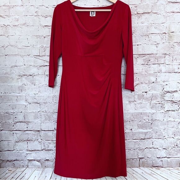 Anne Klein stretch ruched sheath pencil dress - Picture 1 of 6